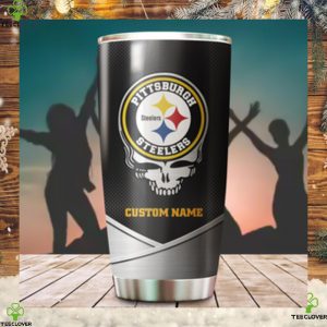 Pittsburgh Steelers Fan Facts Super Bowl Champions American NFL Football Team Logo Grateful Dead Skull Custom Name Personalized Tumbler Cup For Fans