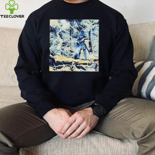 Knight in Winter Storm Japanese art shirt