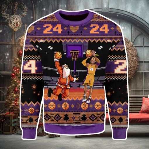 Kobe Bryant And Santa Play Basketball Christmas Ugly Sweater