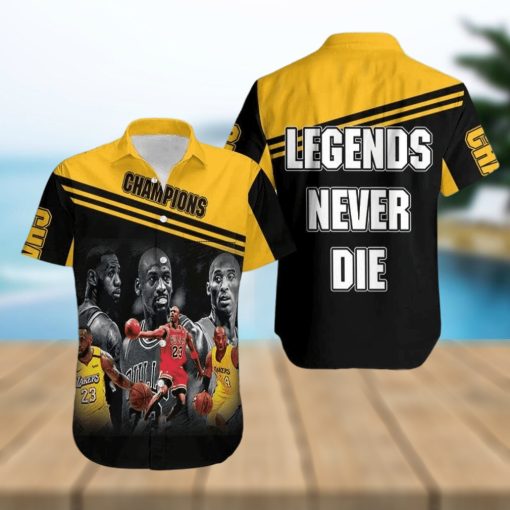 Kobe Bryant Michael Jordan Lebron James Legends Never Die Men’s Hawaiian Shirt