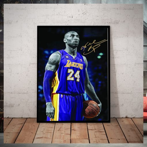 Kobe Bryant NBA Team Logo Brick Basketball Home Poster Canvas