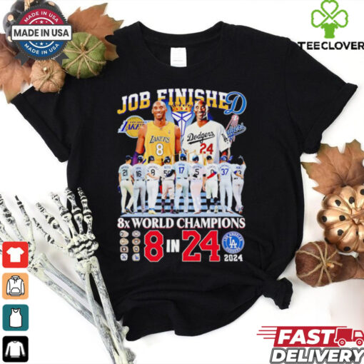 Kobe Bryant job finished 8x world champions 8 in 24 Christmas shirt
