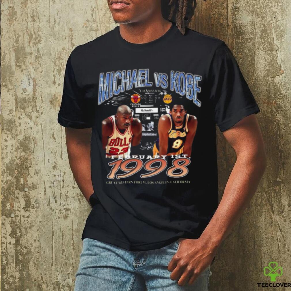Kobe Bryant x Michael Jordan 1998 LA Lakers Basketball Player Gift T Shirt Kobe Bryant x Michael Jordan 1998 LA Lakers Basketball Player Gift T Shirt