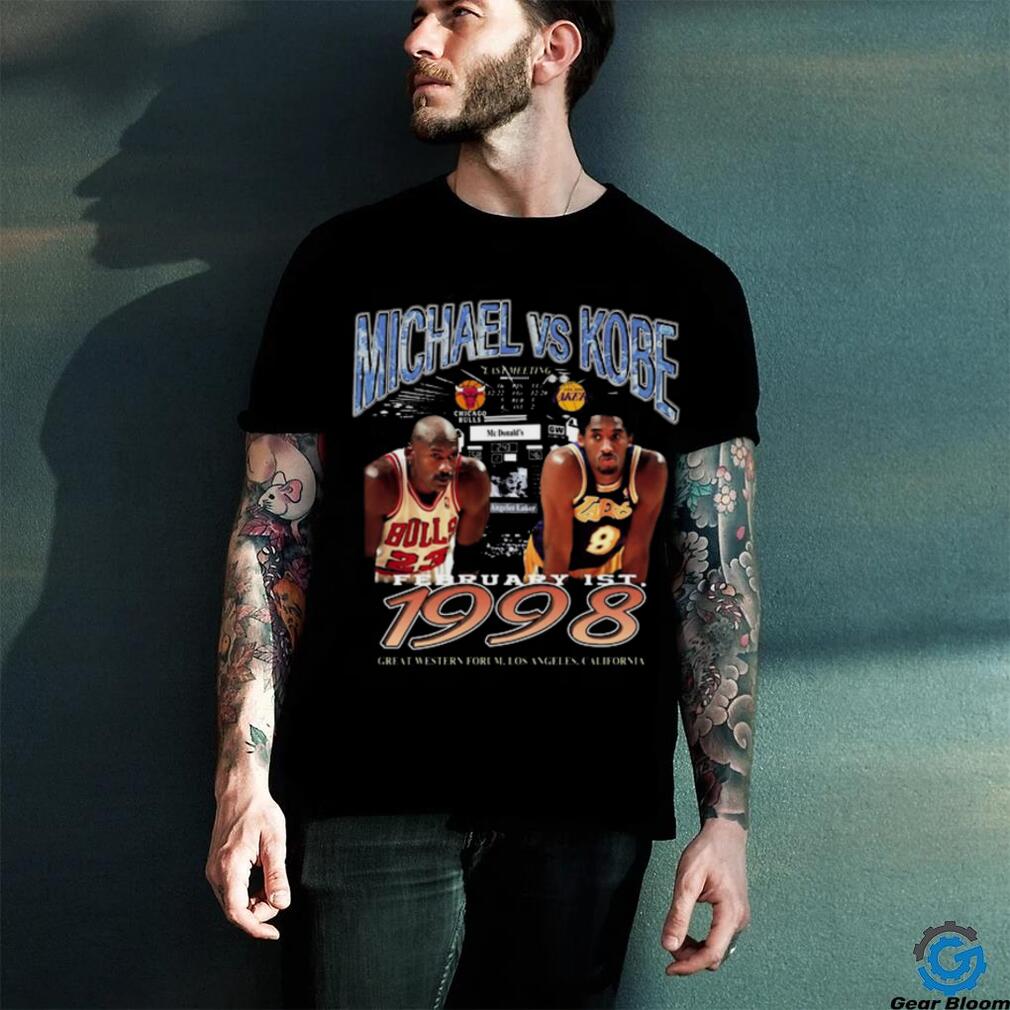 Kobe Bryant x Michael Jordan 1998 LA Lakers Basketball Player Gift T Shirt Kobe Bryant x Michael Jordan 1998 LA Lakers Basketball Player Gift T Shirt