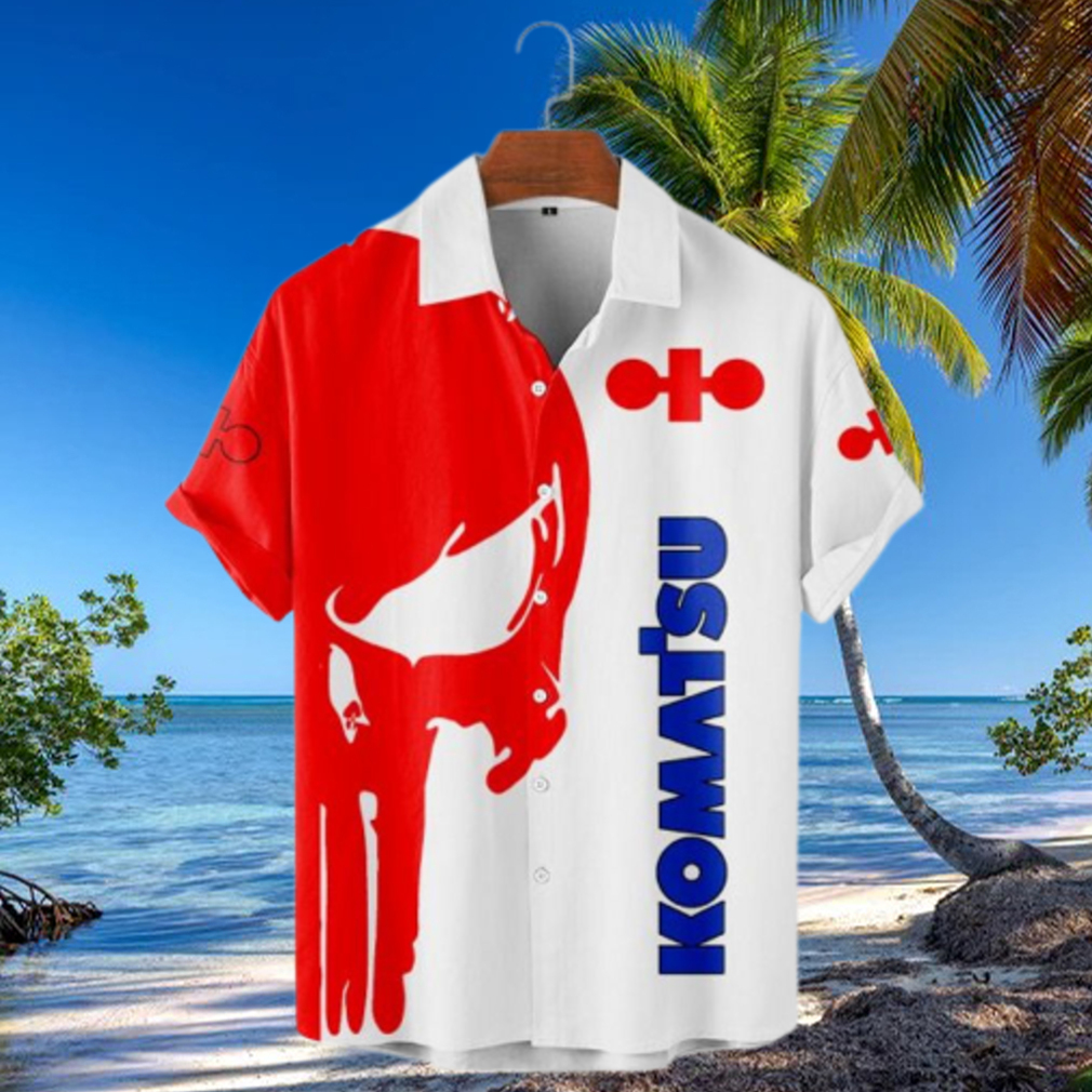 Komatsu Punisher Skull Short Sleeve Hawaiian Shirt Komatsu Punisher Skull Short Sleeve Hawaiian Shirt