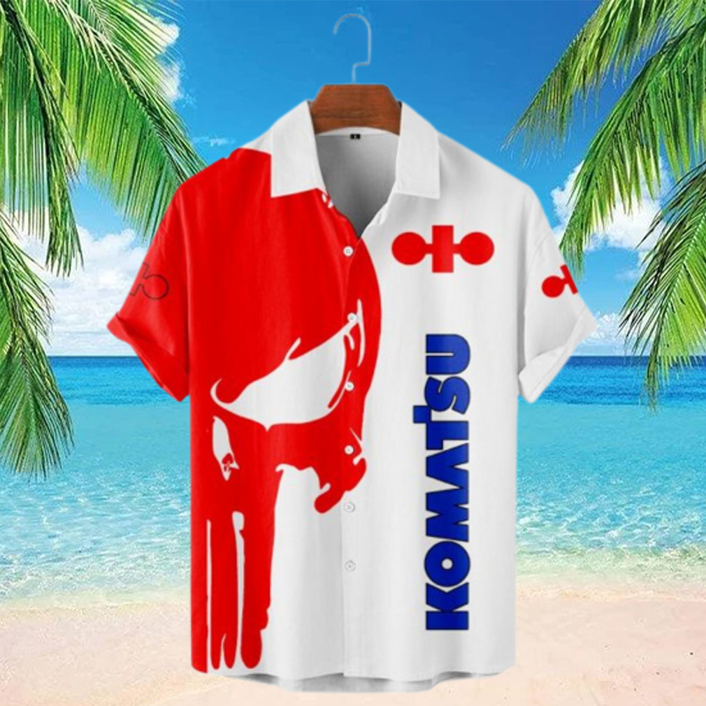Komatsu Punisher Skull Short Sleeve Hawaiian Shirt Komatsu Punisher Skull Short Sleeve Hawaiian Shirt