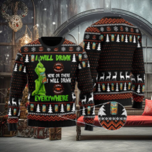 Kona Brewing Grinch Will Drink Everywhere Ugly Sweater