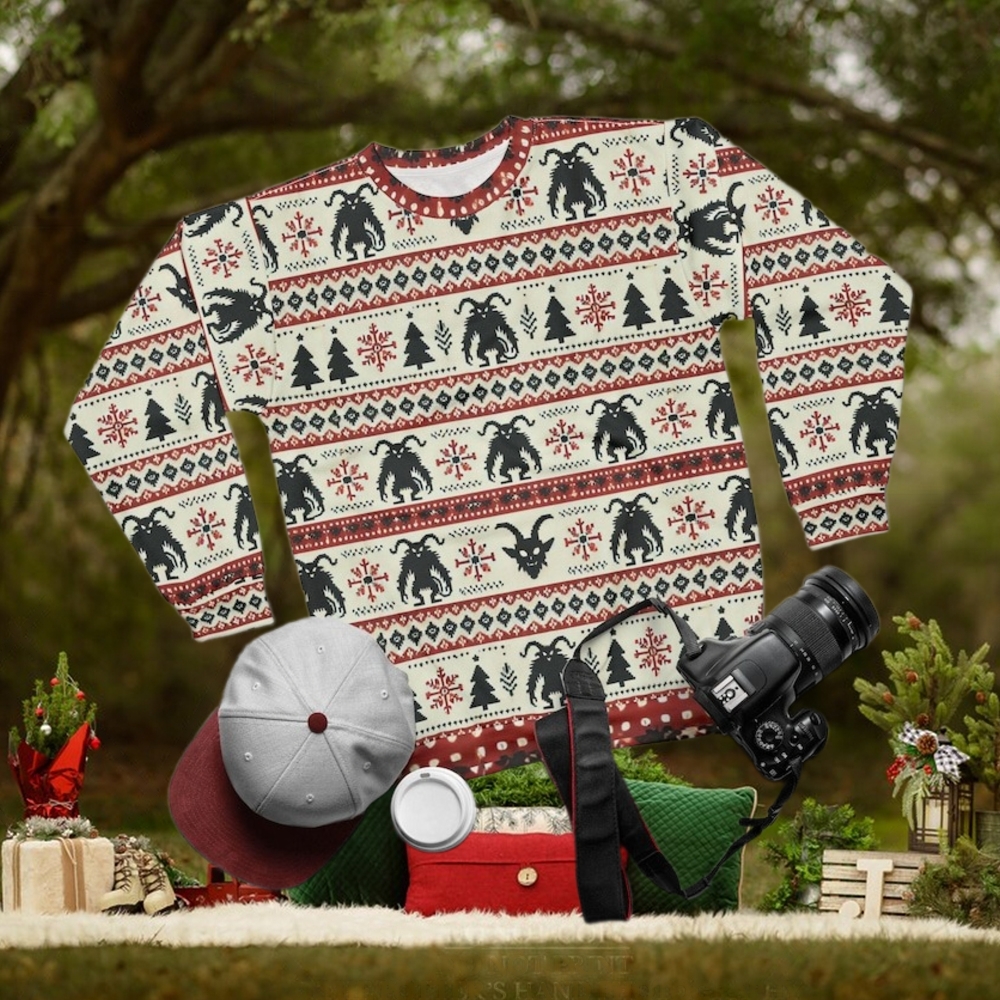 Krampus Ugly Christmas Sweatshirt, Funny Gothic Holiday Sweater Krampus Ugly Christmas Sweatshirt, Funny Gothic Holiday Sweater