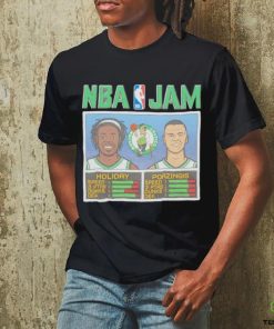 Kristaps Porzingis and Jrue Holiday NBA Jam Boston Celtics basketball hoodie, sweater, longsleeve, shirt v-neck, t-shirt