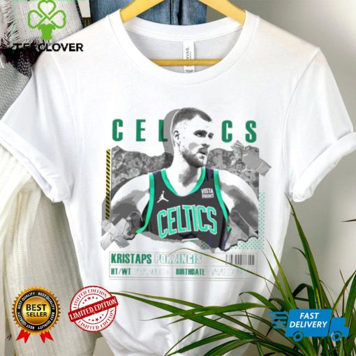 Kristaps Porzingis number 8 Boston Celtics basketball player paper poster hoodie, sweater, longsleeve, shirt v-neck, t-shirt