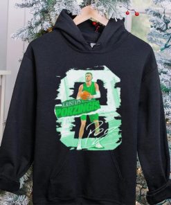 Kristaps Porzingis number 8 Boston Celtics basketball player pose rough shirt