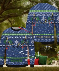 Kroger Ugly Sweater Christmas Gift 3D Sweater Custom Name
