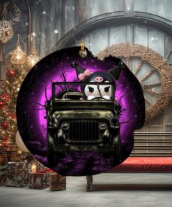 Kuromi Anime Funny Driving Jeep Moonlight Christmas Decorations Ornament