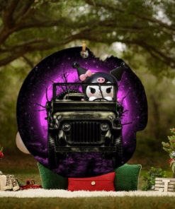 Kuromi Anime Funny Driving Jeep Moonlight Christmas Decorations Ornament