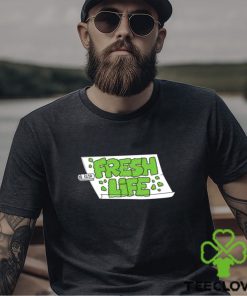Kush fresh life green funny text shirt