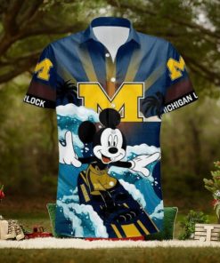NCAA Disney Mickey Mouse Michigan Wolverines Hawaiian Shirt Beach Gift For Friend
