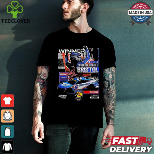Kyle Larson Checkered Flag Sports 2024 Bass Pro Shops Night Race Winner T shirt