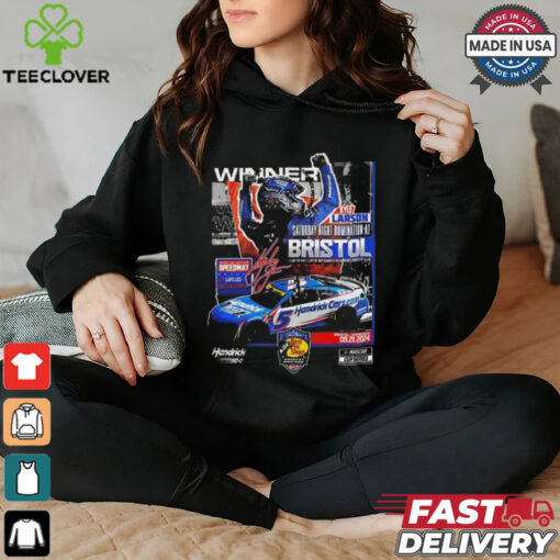 Kyle Larson Checkered Flag Sports 2024 Bass Pro Shops Night Race Winner T shirt