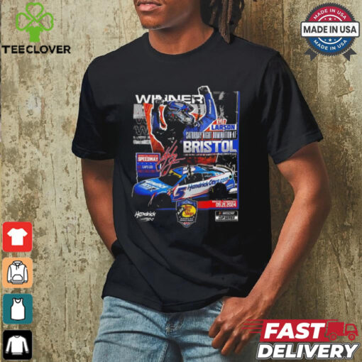 Kyle Larson Checkered Flag Sports 2024 Bass Pro Shops Night Race Winner T shirt
