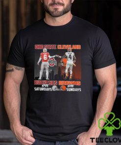 Kyle McCord and Deshaun Watson Ohio State Buckeyes on Saturdays and Cleveland Browns on sundays signatures shirt