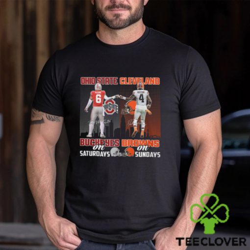 Kyle McCord and Deshaun Watson Ohio State Buckeyes on Saturdays and Cleveland Browns on sundays signatures shirt