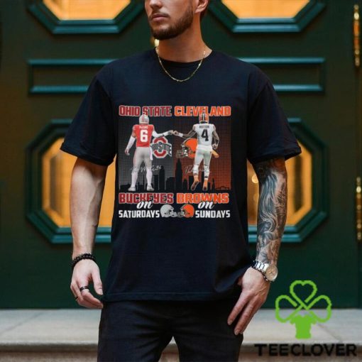 Kyle McCord and Deshaun Watson Ohio State Buckeyes on Saturdays and Cleveland Browns on sundays signatures shirt