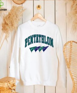 Kyle Merber Pentathlon run jump throw wrestle flag shirt