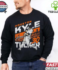 Kyle Tucker 30 Houston Astros Baseball slugger swing skyline signature shirt