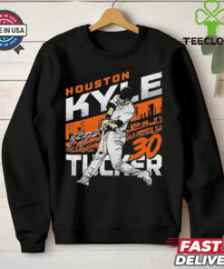 Kyle Tucker 30 Houston Astros Baseball slugger swing skyline signature shirt