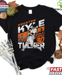 Kyle Tucker 30 Houston Astros Baseball slugger swing skyline signature shirt