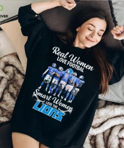 Real Women Love Football Smart Women Love The Detroit Lions 2023 2024 Playoffs Signatures Shirt