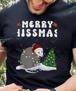 Merry Hissmas Opposum Christmas Santa Hat Funny Xmas Unisex Shirt