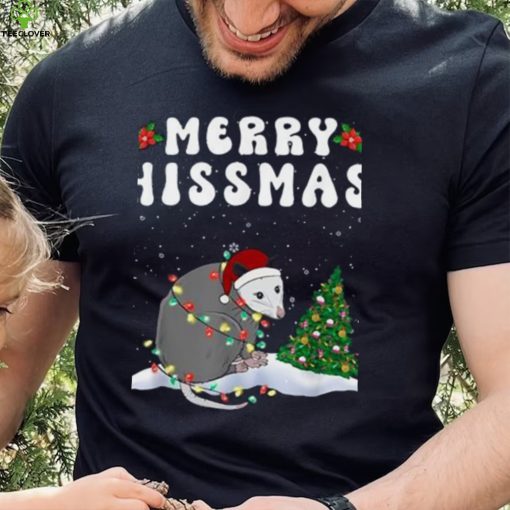 Merry Hissmas Opposum Christmas Santa Hat Funny Xmas Unisex Shirt