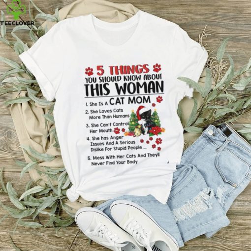 This Woman Loves Cats and Christmas Shirt