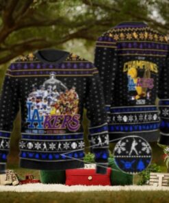 LA City of Champions Dodgers Lakers Ugly Christmas Sweater
