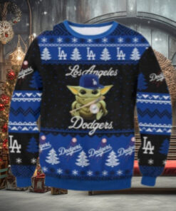 LA Dodgers Baby Yoda Christmas Ugly Sweater