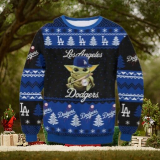 LA Dodgers Baby Yoda Christmas Ugly Sweater