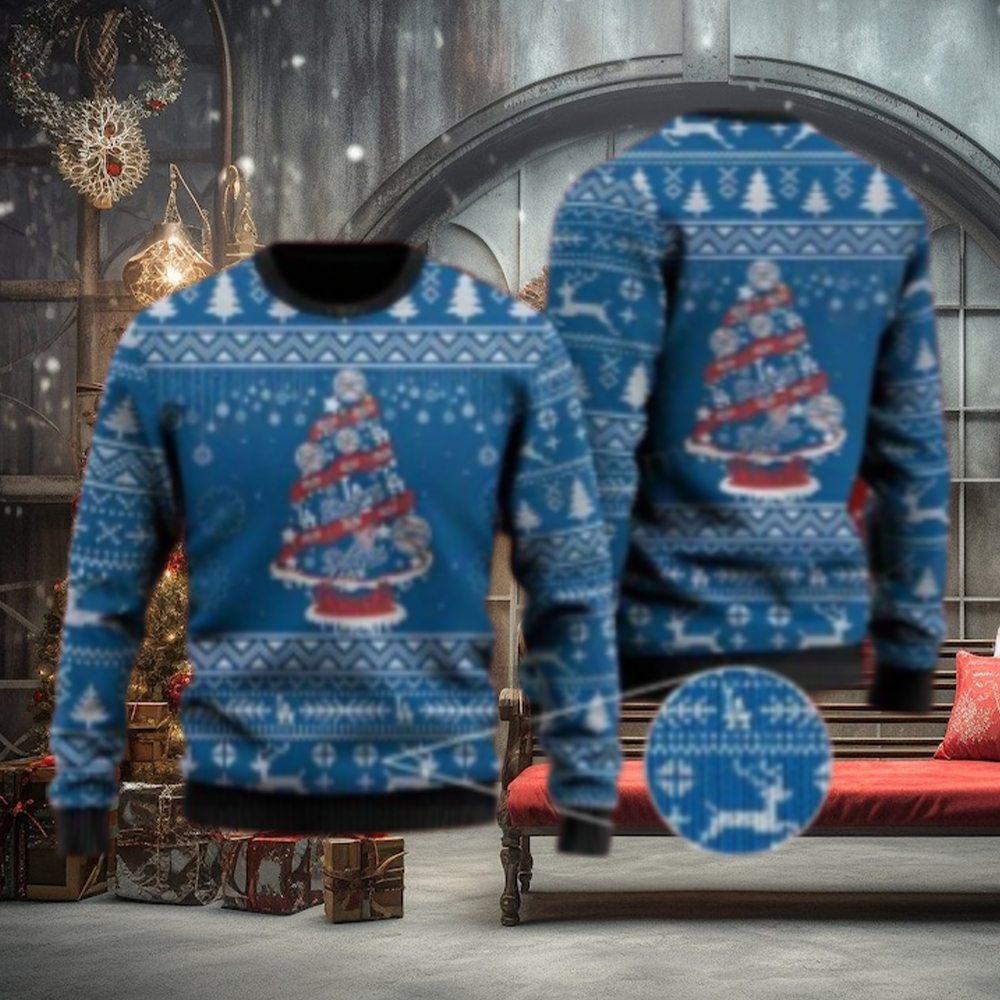 LA Dodgers Christmas Ugly Sweater With Baseball Tree Design LA Dodgers Christmas Ugly Sweater With Baseball Tree Design