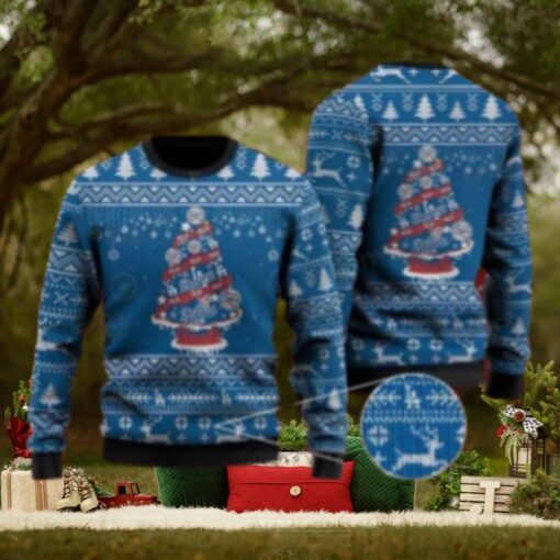 LA Dodgers Christmas Ugly Sweater With Baseball Tree Design