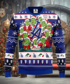 LA Dodgers Grinch Family Holiday Ugly Christmas Sweater
