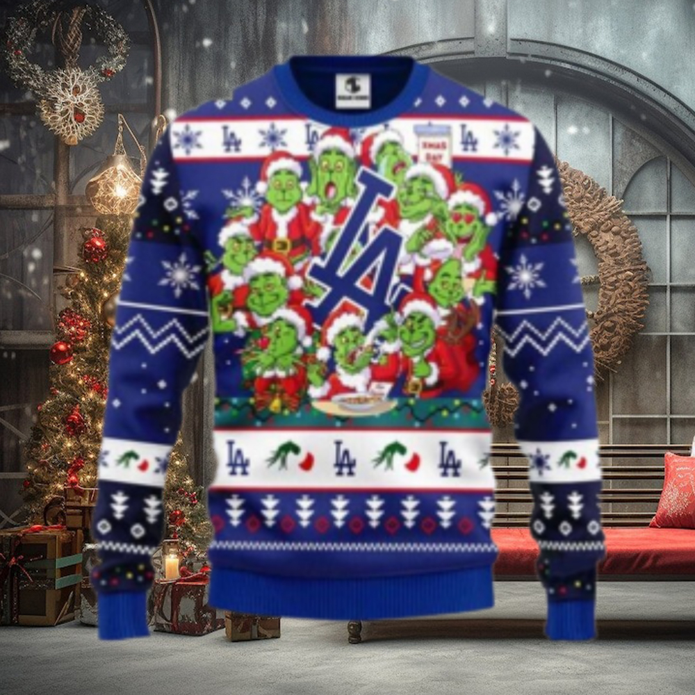 LA Dodgers Grinch Family Holiday Ugly Christmas Sweater LA Dodgers Grinch Family Holiday Ugly Christmas Sweater