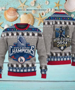 LA Dodgers World Series 2024 Ugly Christmas Sweater