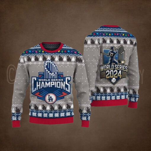 LA Dodgers World Series 2024 Ugly Christmas Sweater