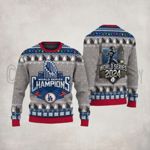 LA Dodgers World Series 2024 Ugly Christmas Sweater