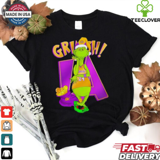 LA Lakers Mamba Grinch Santa NBA championship rings trophy shirt
