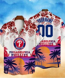 Philadelphia Phillies Custom Name And Number Major League Baseball 3D Print Hawaiian Shirt