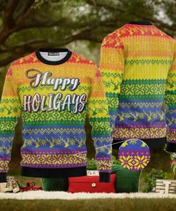 LGBT Gay Pride Happy Holigays Ugly Christmas 3D Sweater Gift For Men And Women