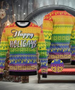 LGBT Gay Pride Happy Holigays Ugly Christmas 3D Sweater Gift For Men And Women