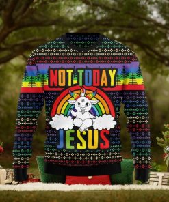 LGBT Not Today Jesus Christmas Unisex Ugly Sweater