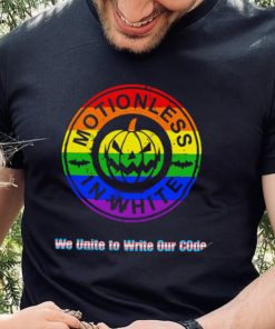 LGBT Pumpkin Motionless In White we United to write our code logo shirt